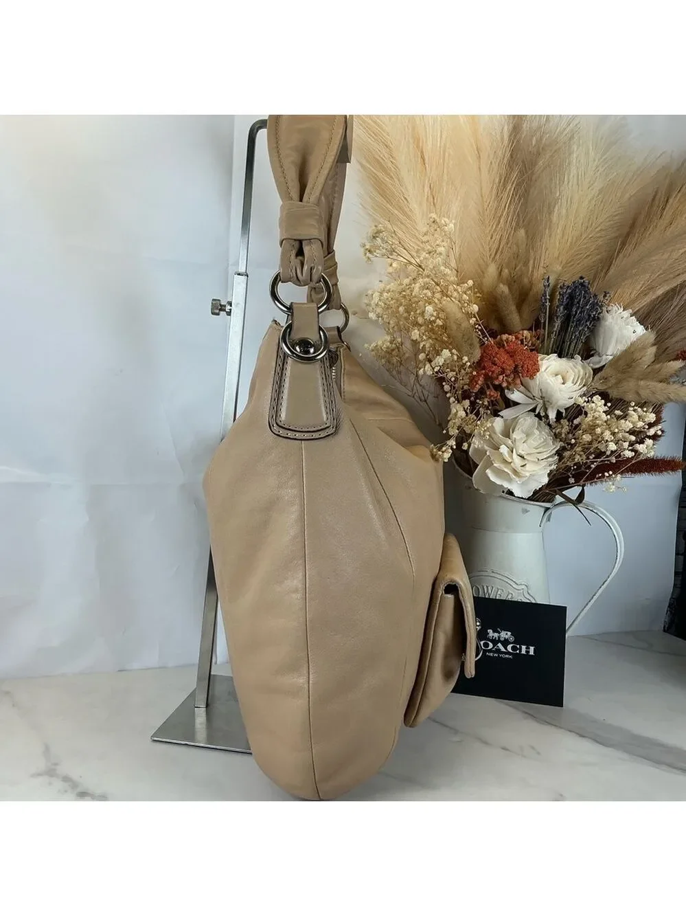 Coach Kristin Beige Leather Hobo Hand‎ Shoulder Bag